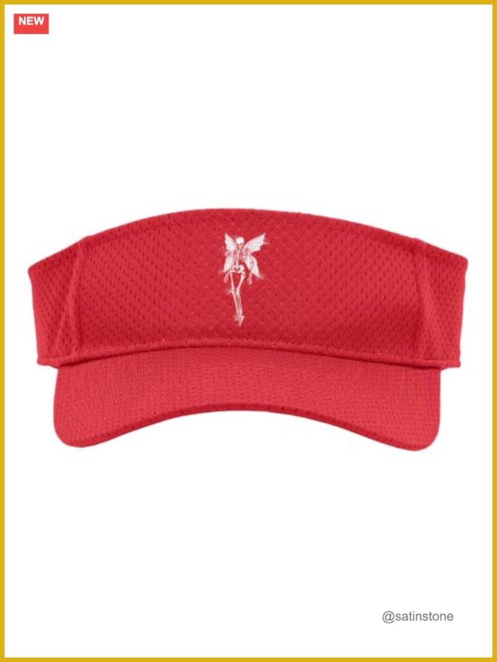 Fairy Skeleton Wings Sport Sun Visor Adjustable Polyester Mesh